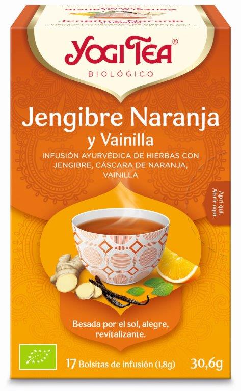 Yogi Tea Jengibre, Naranja y Vainilla 17 x 1,8 g