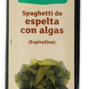 Spaguetti espelta con algas (espirulina y fucus) 250 g.