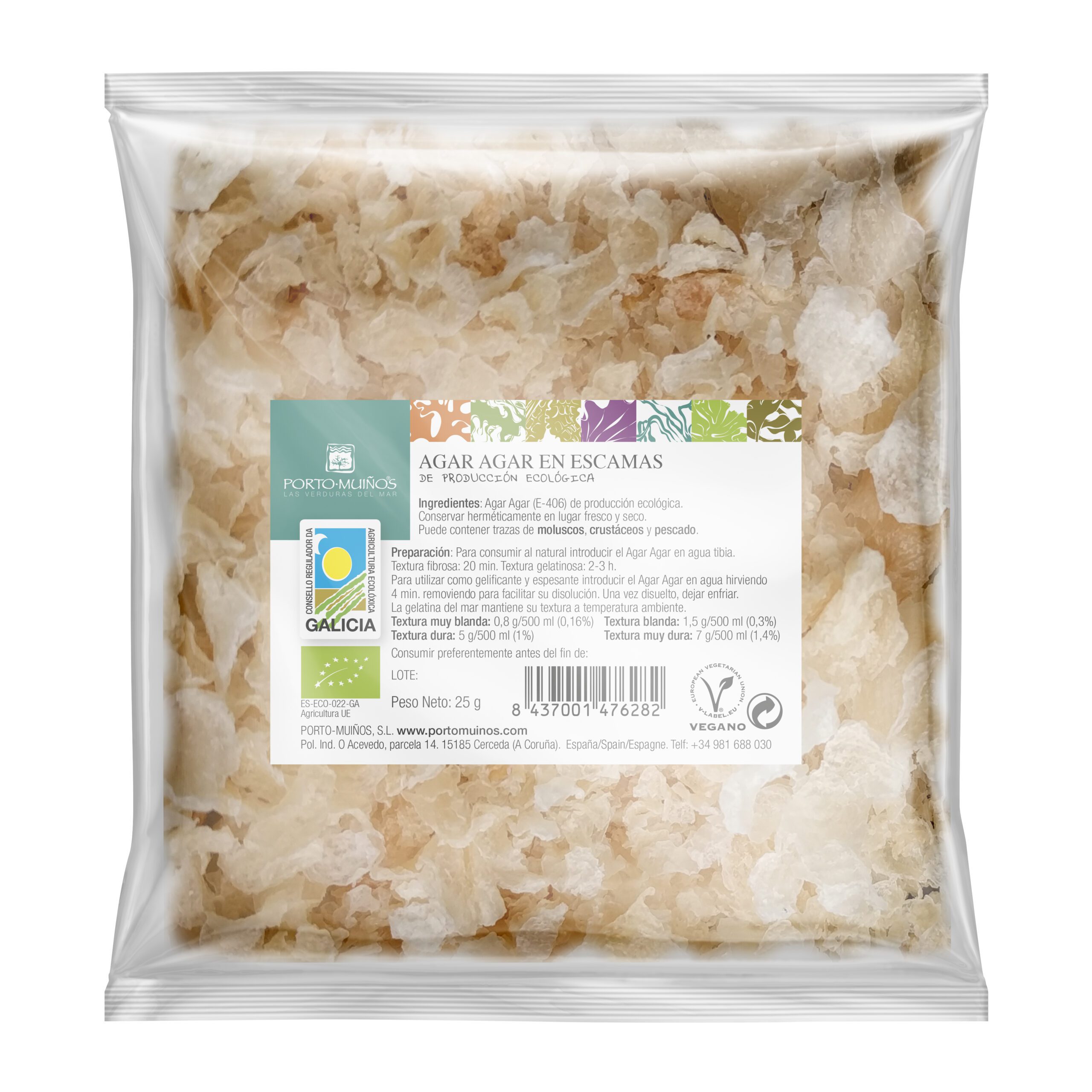 Agar Agar en escamas ECO, bolsita 25gr
